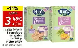 Maskom Supermercados Hero - papilla infantil 8 cereales o sin gluten oferta