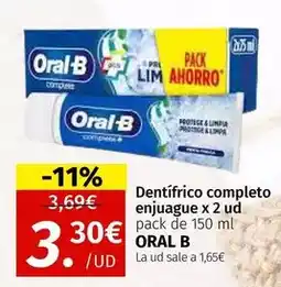 Maskom Supermercados Oral b - dentífrico completo enjuague x 2 ud oferta