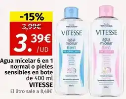 Maskom Supermercados Vitesse - agua micelar 6 en 1 normal o pieles sensibles en bote oferta