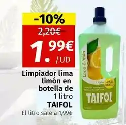 Maskom Supermercados Taifol - limpiador lima limon en botella de 1 litro oferta