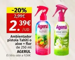 Maskom Supermercados Agerul - ambientador pistola tahiti o aloe + flor de 250 ml oferta