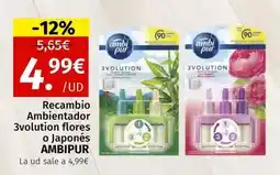 Maskom Supermercados Ambi pur - recambio ambientador 3volution flores o japonés oferta