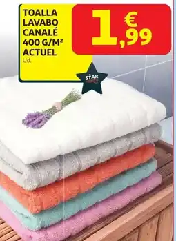 Alcampo Actuel - toalla lavabo canalé 400 g/m2 oferta