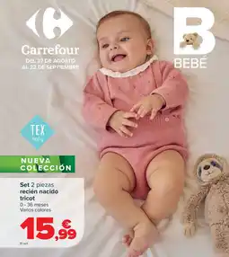 Carrefour Set 2 piezas recién nacido tricot oferta