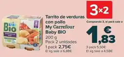 Carrefour Tarrito de verduras con pollo My Carrefour Baby BIO oferta