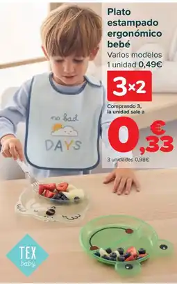 Carrefour Plato estampado ergonómico bebé oferta