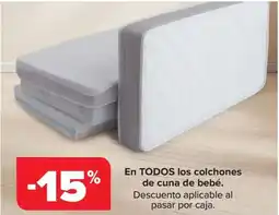 Carrefour En todos los colchones de cuna de bebé. oferta