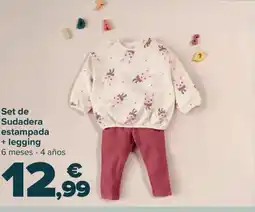 Carrefour Set de Sudadera estampada + legging oferta