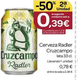 Supermercados El Jamón CRUZCAMPO Cerveza Radler oferta