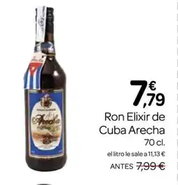 Supermercados El Jamón Ron Elixir de Cuba Arecha oferta