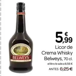 Supermercados El Jamón BELWEYS Licor de Creme Whisky oferta