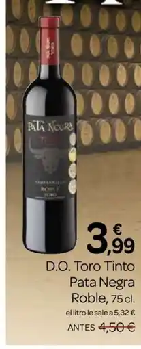 Supermercados El Jamón D.O. Toro Tinto Pata Negra Roble oferta