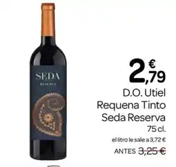 Supermercados El Jamón D.O. Utiel Requena Tinto Seda Reserva oferta
