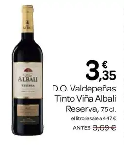 Supermercados El Jamón D.O. Valdepeñas Tinto Viña Albali Reserva oferta