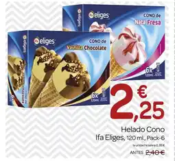 Supermercados El Jamón IFA ELIGES Helado Cono oferta
