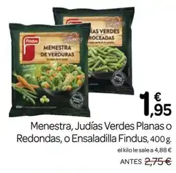 Supermercados El Jamón FINDUS Menestra, Judías Verdes Planas o Redondas, o Ensaladilla oferta