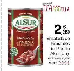 Supermercados El Jamón ALSUR Ensalada de Pimientos del Piquillo oferta