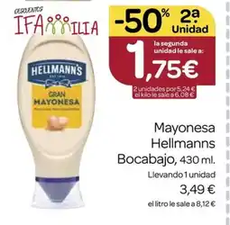 Supermercados El Jamón Mayonesa Hellmanns Bocabajo oferta