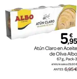 Supermercados El Jamón ALBO Atún Claro en Aceite de Oliva oferta