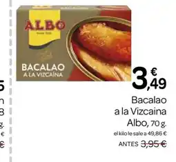 Supermercados El Jamón ALBO Bacalao a la Vizcaina oferta