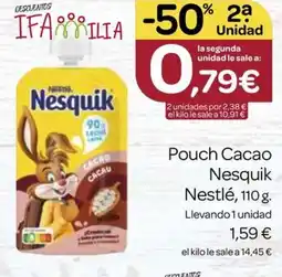 Supermercados El Jamón NESTLÉ Pouch Cacao oferta