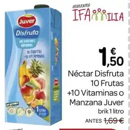 Supermercados El Jamón JUVER Néctar Disfruta 10 Frutas +10 Vitaminas o Manzana oferta