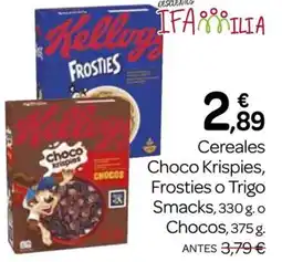 Supermercados El Jamón Cereales Choco Krispies Frosties o Trigo Smacks o Chocos oferta