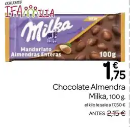 Supermercados El Jamón MILKA Chocolate Almendra oferta