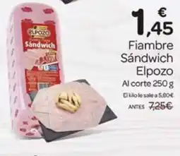 Supermercados El Jamón ELPOZO Fiambre Sándwich oferta