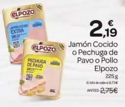 Supermercados El Jamón ELPOZO Jamón Cocido o Pechuga de Pavo o Pollo oferta
