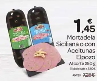 Supermercados El Jamón ELPOZO Mortadela Siciliana o con Aceitunas oferta