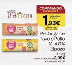Supermercados El Jamón ELPOZO Pechuga de Pavo o Pollo Mini 0% oferta