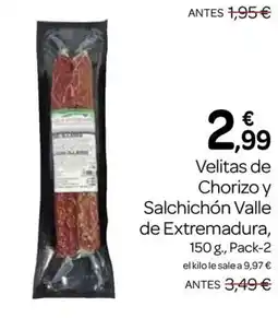 Supermercados El Jamón Velitas de Chorizo y Salchichón Valle de Extremadura oferta