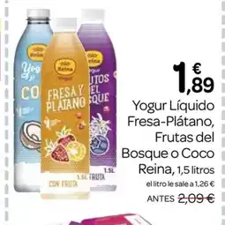 Supermercados El Jamón REINA Yogur Líquido Fresa-Plátano,Frutas del Bosque o Coco oferta