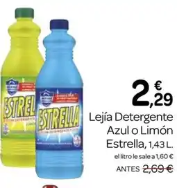 Supermercados El Jamón ESTRELLA Lejía Detergente Azul o Limón oferta