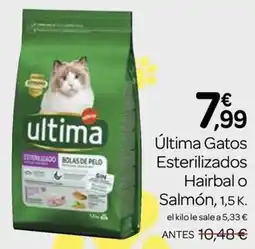 Supermercados El Jamón ULTIMA Gatos Esterilizados Pro+ Pollo o Salmón oferta