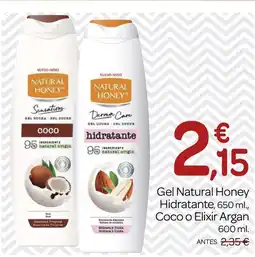 Supermercados El Jamón Gel Natural Honey Hidratante Coco o Elixir Argan oferta