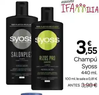 Supermercados El Jamón SYOSS Champú oferta