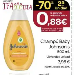 Supermercados El Jamón JOHNSON'S Champú Baby oferta