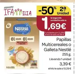 Supermercados El Jamón Papillas Multicereales o Galleta Nestlé oferta