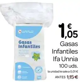 Supermercados El Jamón IFA UNNIA Gasas Infantiles oferta