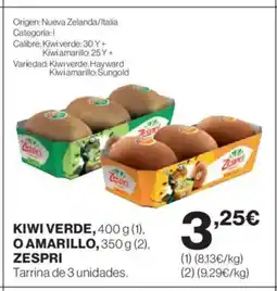Hipercor ZESPRI Kiwi verde o amarillo oferta