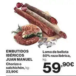 Hipercor Embutidos ibéricos juan manuel oferta