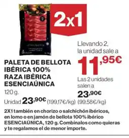 Hipercor Paleta de bellota ibérica 100% raza ibérica esenciaúnica oferta