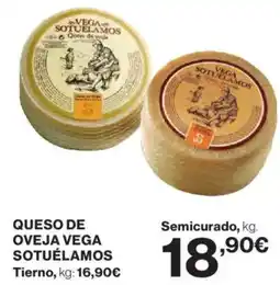 Hipercor VEGA SOTUÉLAMOS Queso de oveja oferta