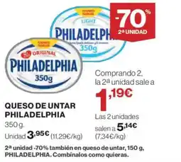 Hipercor PHILADELPHIA Queso de untar oferta