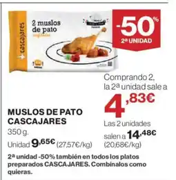 Hipercor Muslos de pato cascajares oferta