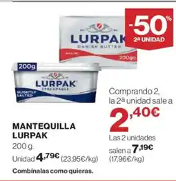 Hipercor LURPAK Mantequilla oferta