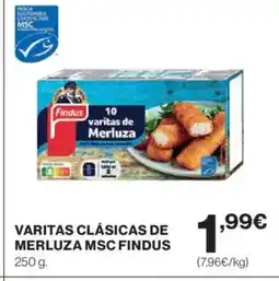 Hipercor FINDUS Varitas clásicas de merluza msc oferta