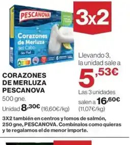 Hipercor PESCANOVA Corazones de merluza oferta